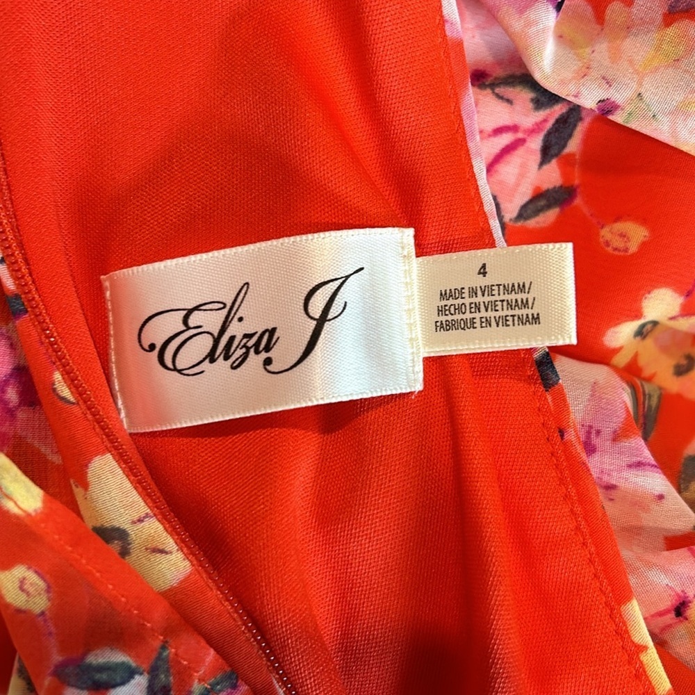 Beautiful NWOT Eliza J floral print, pleated halter dress Size 4 - Picture 7 of 7
